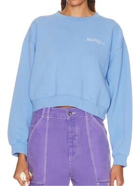 Sporty & Rich Rizzoli Flocked Cropped Crewneck Sweatshirt size XS